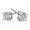 White, variant on Frehsky Round Silver Cubic Zirconia Stud Earrings, Sterling Silver, 6mm