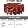 thumbnail image 4 of Christmas Tablecloth 60 Inch Round Gold Love Heart Shape Red Snowflakes Tablecloths Fabric Farmhouse Xmas Winter Holiday Table Cloth Decorative for Picnic Party Home Indoor Outdoor, 4 of 6