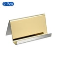 thumbnail image 3 of Uxcell 3.5x2.x1.8 Inch Office Desktop Name Cards Display Stand Business Card Holder Champagne Gold 2 Pack, 3 of 5
