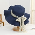thumbnail image 6 of SikaFu Fashion Casual Temperament Bow Ribbon Straw Hat High -End Sense Seaside Beach Hat Big Hat Big Brim Lady Sun Hat, 6 of 7