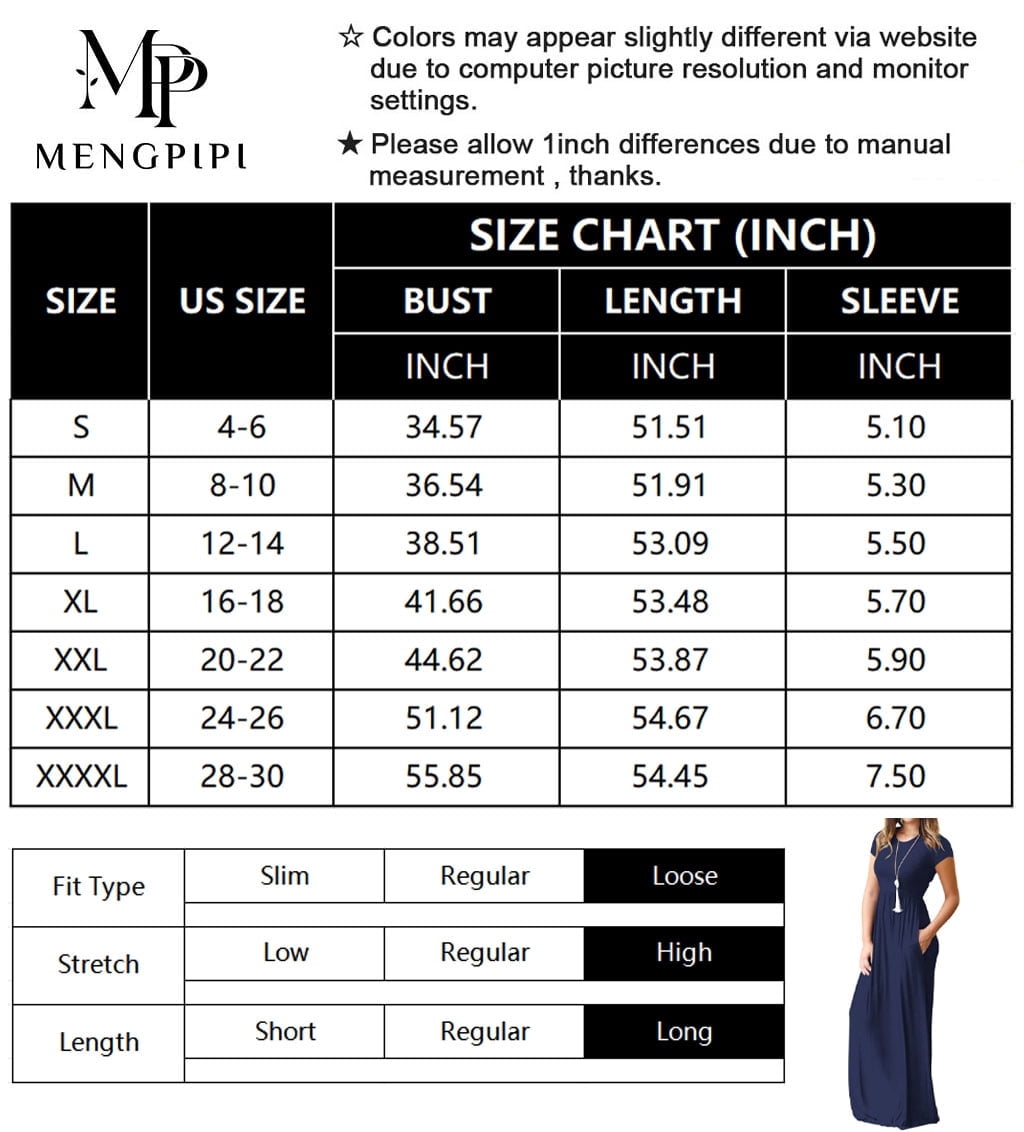 Mengpipi Women's Maxi Dresses Short Sleeve Long Casual Dresses Loose Plain with Pockets, Army Green-L(US 12-14)