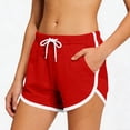 thumbnail image 4 of Tsesme 2pc Athletic Shorts for Women Elastic Waist Drawstring Lightweight Running Shorts 2026 Summer Workout Yoga Shorts with Pockets ,Red,XL, 4 of 7