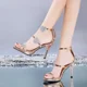 thumbnail image 2 of Zapatos de mujer de alta calidad con cremallera trasera, sandalias nuevas de 2024, zapatos de fiesta con punta abierta, zapatos de tacón de aguja para mujer, 2 of 5