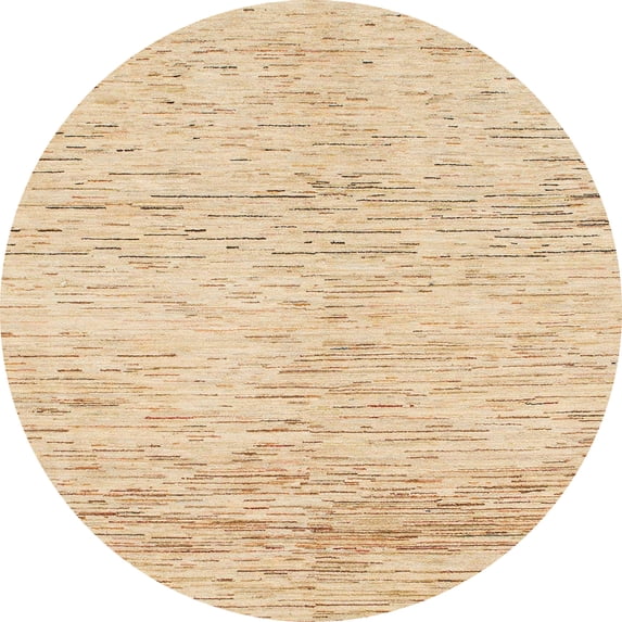 Ahgly Company Indoor Round Abstract Brown Gold Abstract Area Rugs, 6' Round