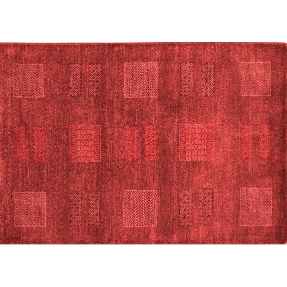 Ahgly Company Indoor Rectangle Abstract Red Modern Area Rugs, 8' x 10'
