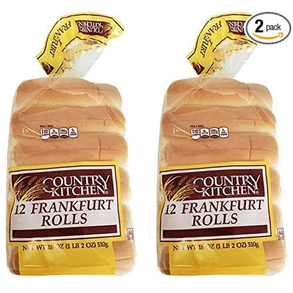 Country Kitchen Frankfurter Rolls for Hot Dogs or Maine Lobster - Pack of 24 Count