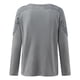 thumbnail image 5 of Puntoco mujeres Casual sólido cuello redondo encaje ahueca hacia fuera manga larga pulóver blusa adelgazante camiseta tops Puntoco Puntoco-1029, 5 of 6