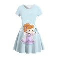 thumbnail image 1 of Vestido de manga corta 2022 para niña, ropa para niño de 3 a 16 años, traje de cumpleaños para bebé, ropa de fiesta, vestido blanco como la nieve de verano, tela 140 Gao Jinjia LED, 1 of 2