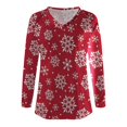 thumbnail image 4 of Tops Navideños Para Mujer Blusas de Manga Larga Camiseta Casual Con Cuello en V de Moda Odeerbi ODB183218, 4 of 5