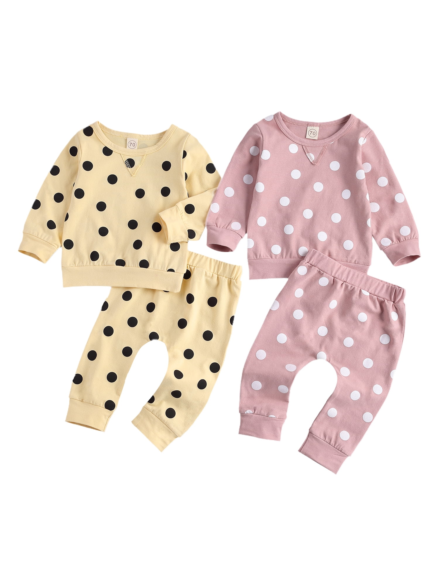 Izhansean by Izhansean Baby Girl Long Sleeve Sweatshirt & Pants Outfit Set 0-3 Months 2 Piece