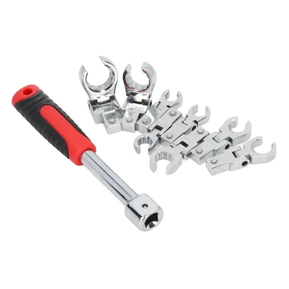 Wrench Set,9Pcs Replaceable Wrench Set Rotating Head Wrench Flexible Head Wrench Kit Revolutionary Design
