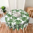 thumbnail image 5 of St Patricks Day Tablecloth 70 x 70 Inch Round, Dark Green Clover Print Tablecloths Tablecloths Outdoor Polyester Shamrock Table Cover for Holiday Party Picnic Dinner Decor, 5 of 6