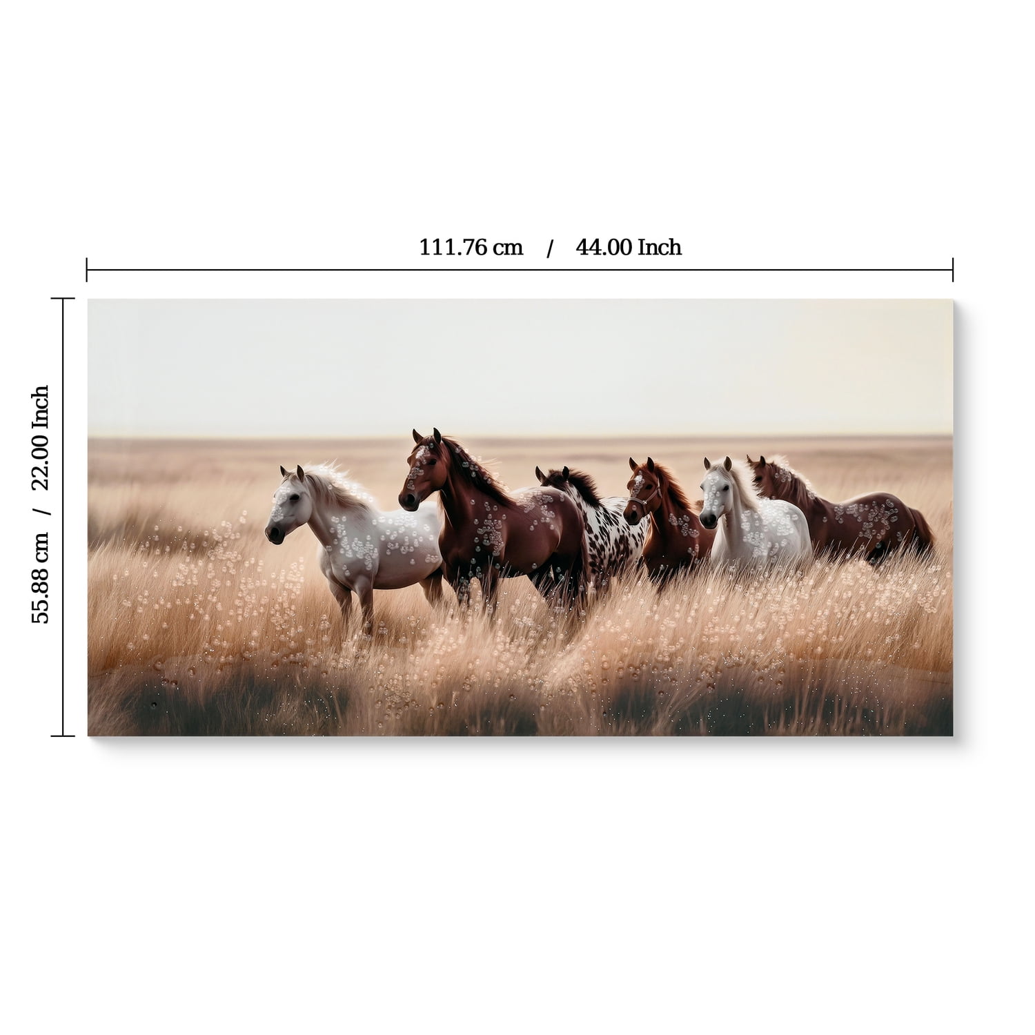 MOONMISS 40x20 Horse Canvas Wall Art Country Western Farmhouse Rustic Wild Horses Living Room Bedroom Decor