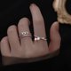 thumbnail image 2 of Anillo pequeño con forma de estrella rota, creativo, personalizado, con forma de cruz suelta, estilo coreano, cadena de circonita, anillo abierto de doble capa para mujer, 2 of 5