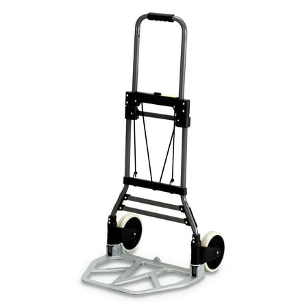Safco Products Stow-away Collapsible Medium Hand Truck, 275 Lb Capacity, 19 X 17.75 X 38.75, Aluminum