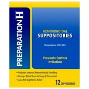 Preparation H Hemorrhoid Suppositories - 12 Count