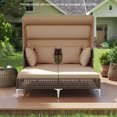 thumbnail image 4 of Costway Outdoor Rattan Double Daybed with  Retractable Canopy & Seat Back Cushions, 4 of 10