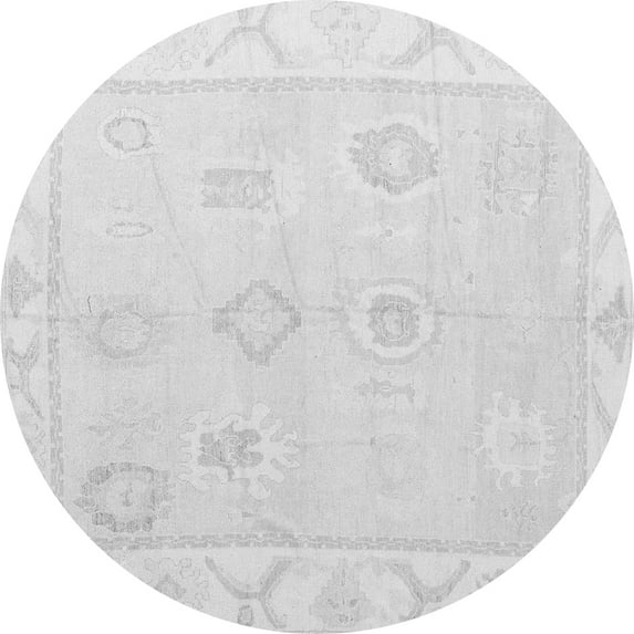 Ahgly Company Indoor Round Oriental Gray Traditional Area Rugs, 6' Round