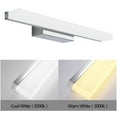thumbnail image 4 of LED Bathroom Vanity Lighting Fixtures Stainless Steel Silver Bathroom Wall Light for Bathroom Cabinet and Mirror (8W/16in, Cool White), 4 of 12