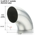 thumbnail image 1 of 3" Stainless Steel Car Exhaust Weldable 90 Degree Bend Elbow Pipe, 1 of 3