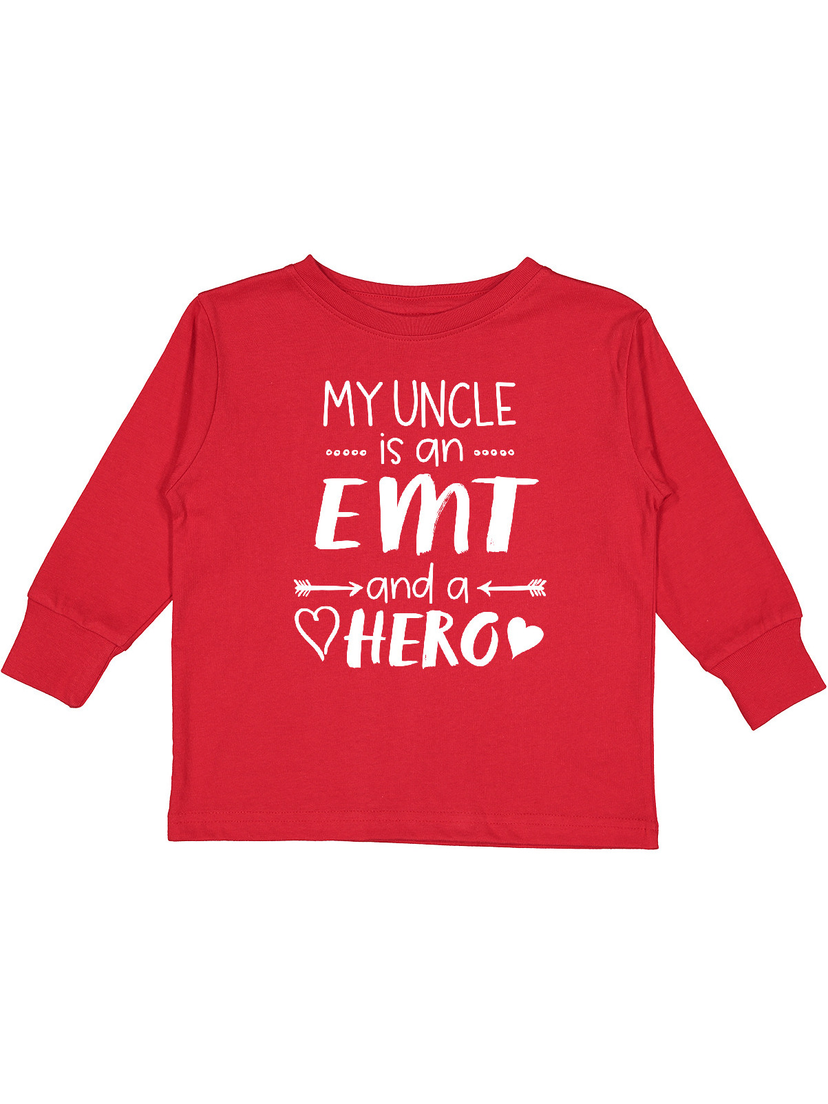 Inktastic My Uncle is an EMT and a Hero Boys or Girls Long Sleeve Toddler T-Shirt