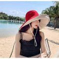 thumbnail image 4 of Women's Sun Hats Summer Beach UV Protection UPF Packable Wide Brim Chin Strap,Can be Worn on Both Sides Oversized Bucket Hat, 4 of 4
