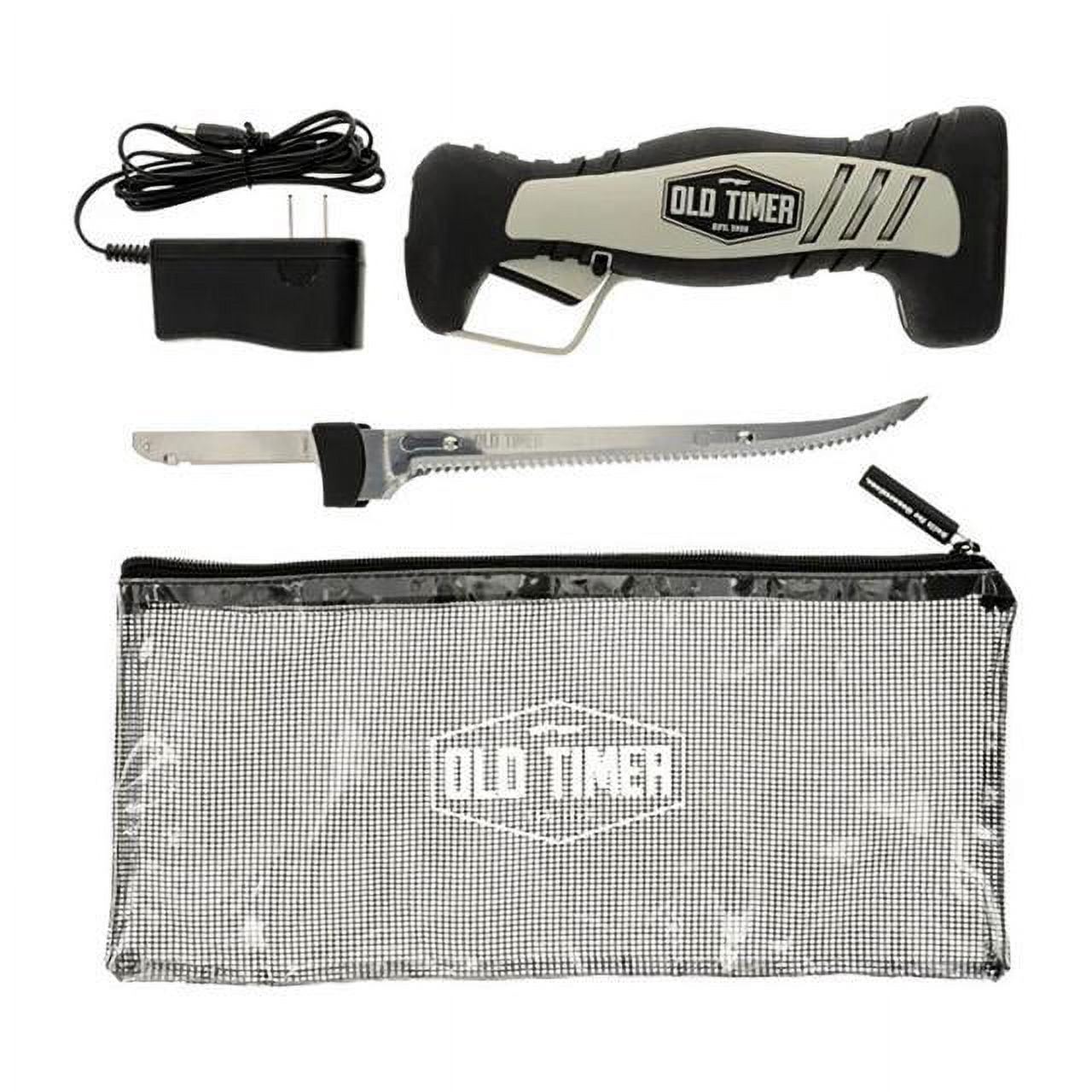 Old Timer 110V Electric Fillet Knife with 8in Fully Serrated  Stainless-Steel Blade, Trigger Lock, Classic Fillet Knife Cut, 8ft Cord,  and Self Draining Carry Case for Fishing, Filleting, and Outdoors - Yahoo