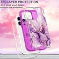 thumbnail image 2 of Allytech Marble Case for Apple iPhone 13 Pro 6.1" -  Military Grade Protective Shockproof Anti-scratch Fashion Marble Design Cover Case for Women Girls - Purple Marble, 2 of 5