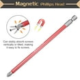 thumbnail image 4 of Uxcell #2 Anti Slip Phillips Screwdriver Bit PH2 1/4" Hex Shank 6" (150mm) Magnetic Cross Head Drill Bits Sandblasted S2 Steel Industrial Screw Driver Tools, Gray/Red, 4 of 7