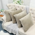 thumbnail image 2 of Home Soft Things Faux Fur Throw Pillow Cover 4 Piece Set-Simply Taupe - 20" x 20", 2 of 9