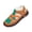 Brown, variant on Women's Woven Leather Sandals Slip On Closed Toe Comfortable Orthopedic Soft Ankle Strap Boho Gladiator Beach Casual Shoes Red 6.5 Wide