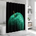 thumbnail image 5 of Polyester Fabric Green Fruit Shower Curtain, Modern Minimalist Decor Black Background Waterproof Bathtub Curtain Bathroom Decor Set with Hooks 36 x 78 Inches, 5 of 6