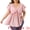 Pink, variant on DARING DIVA Women's Plus Cute V Neck Ruffle Trim Babydoll Blouse 1X Pink