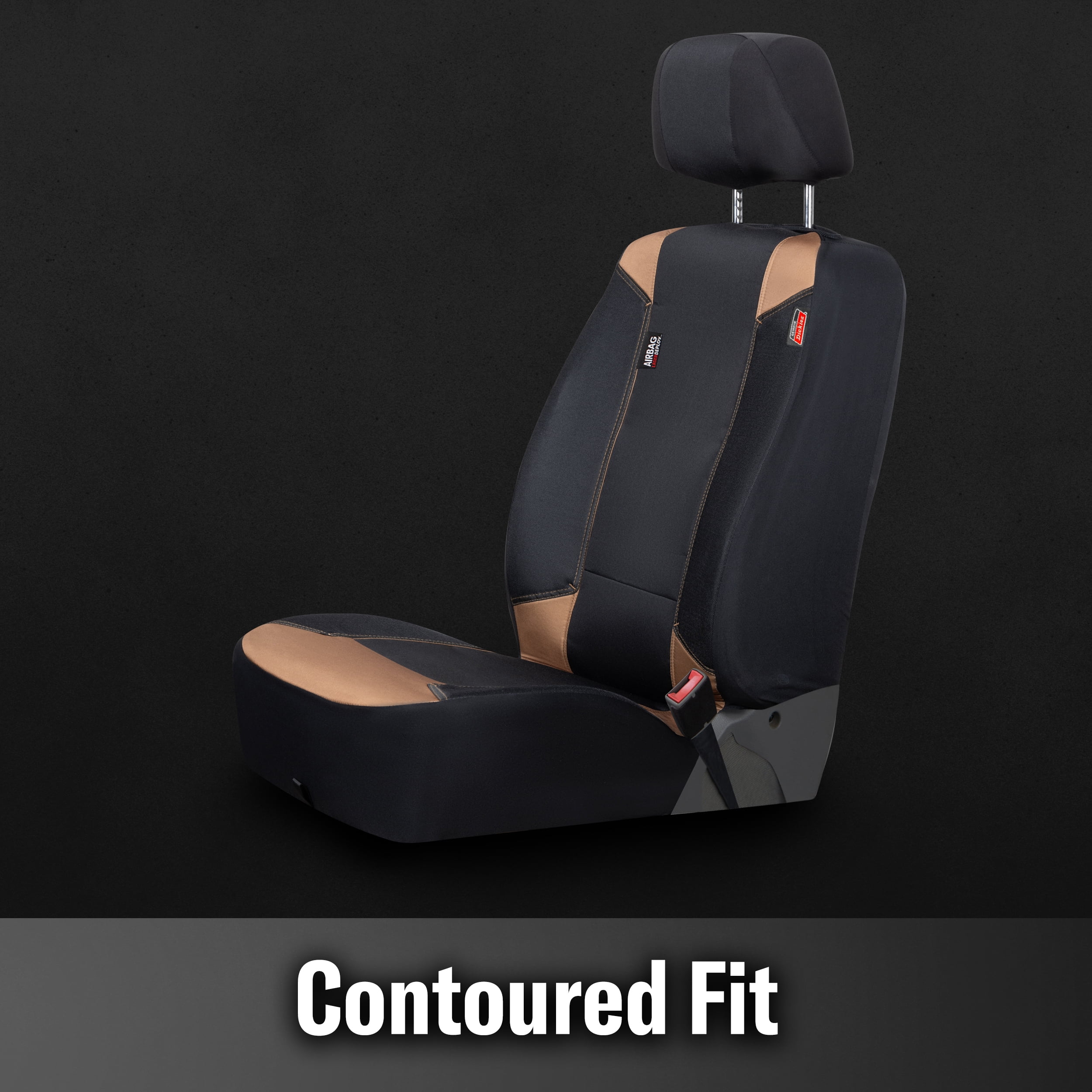 Dickies 2-Piece Carpenter Truck Seat Covers, Universal, Black and Brown
