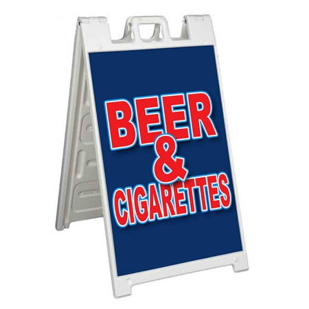 Beer And Cigarettes (24 X 36 ) Standard A-Frame Signicade Includes Decal Applied To Stand