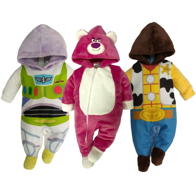Kit 3 Mamelucos con Gorro Bordado Disney Buzz, Lotso, Woody Disney KitB418