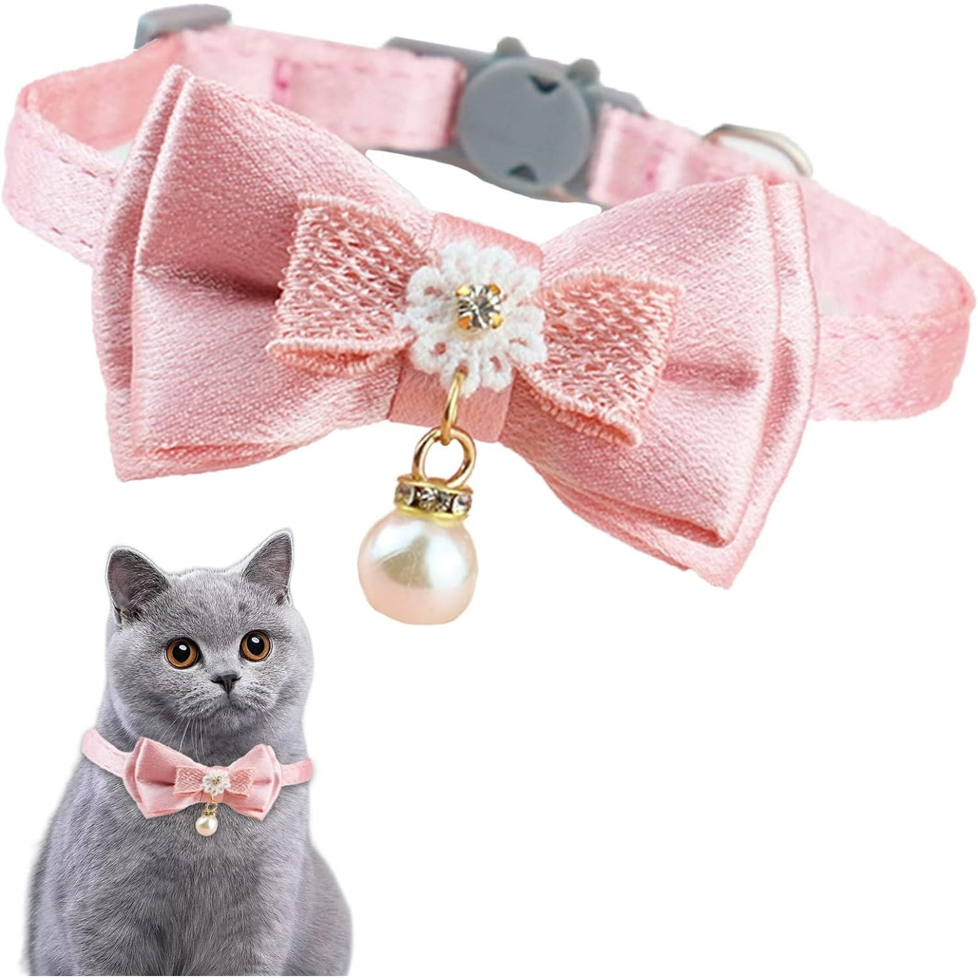 Pink cat collar with bell 2025