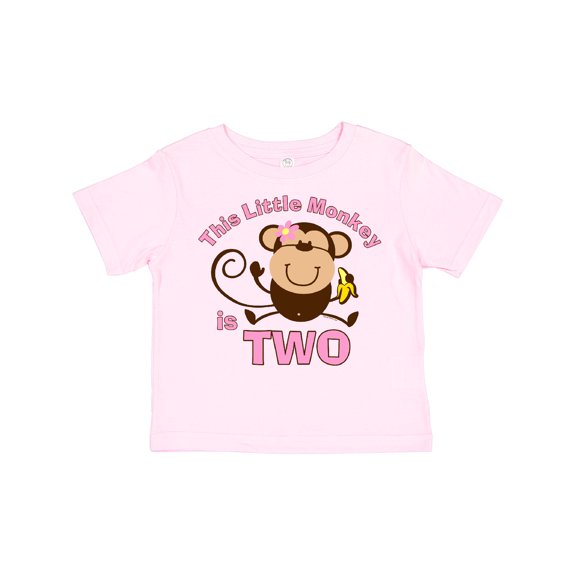 Inktastic Little Monkey Girl 2nd Birthday Girls Toddler T-Shirt