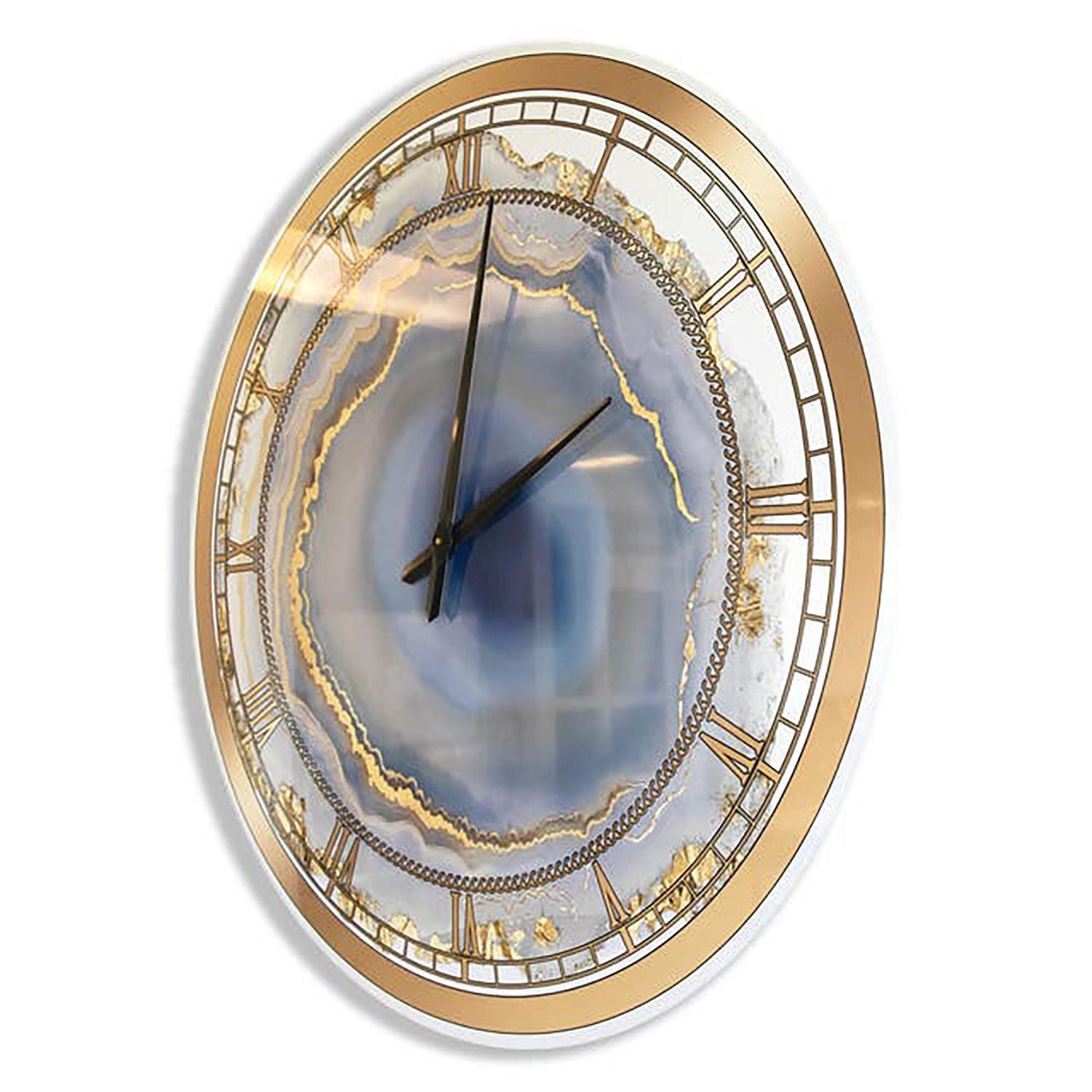 Designart 'Golden Water Agate' Oversized Fashion Wall Clock