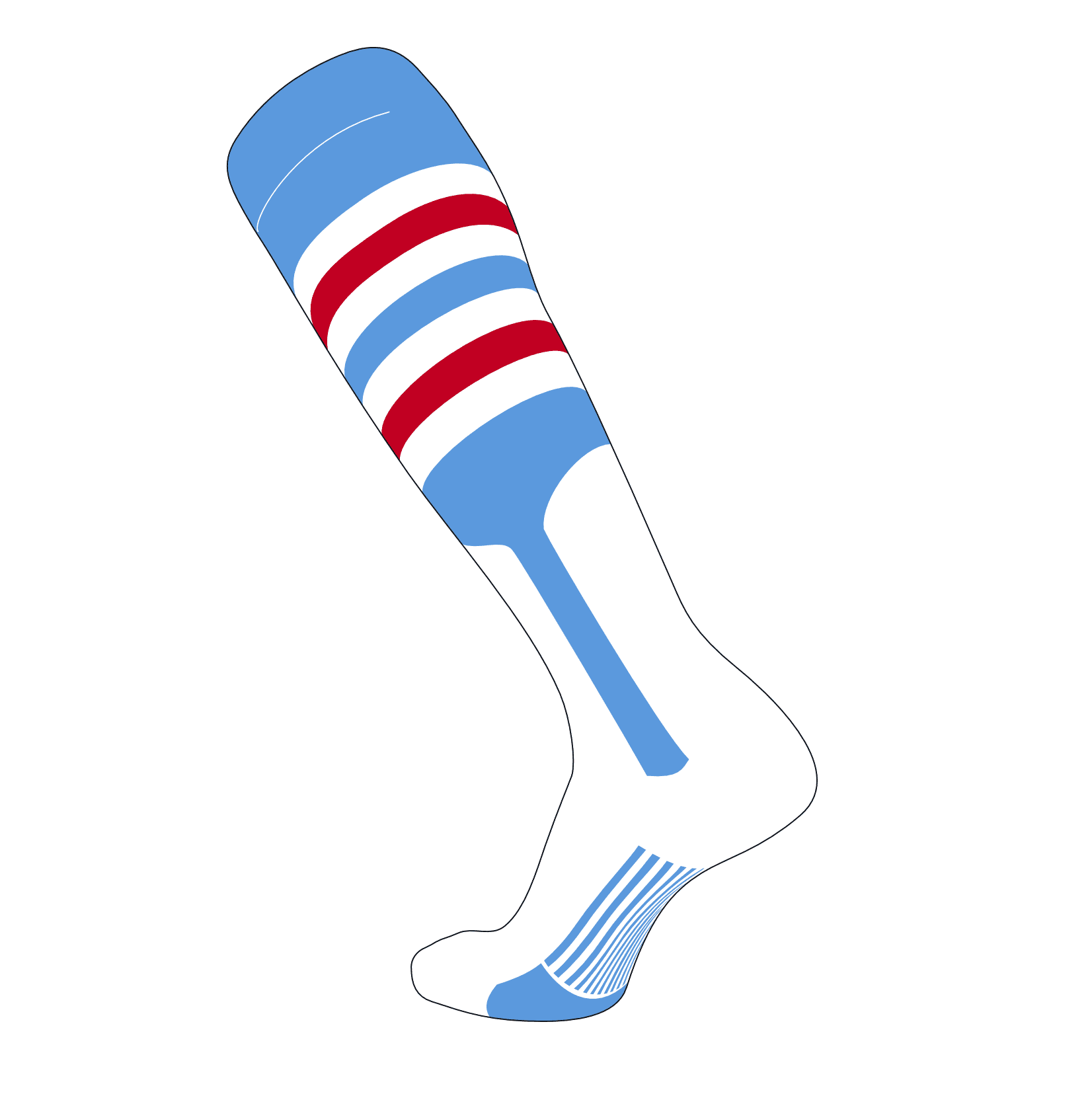 Air Force Blue TCK Elite Baseball Knee High Stirrup Socks Natural A, 9in 