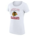 thumbnail image 2 of Women's G-III 4Her by Carl Banks White Chicago Blackhawks Super-Slim Fit Lightweight Team Logo Graphic T-Shirt, 2 of 3