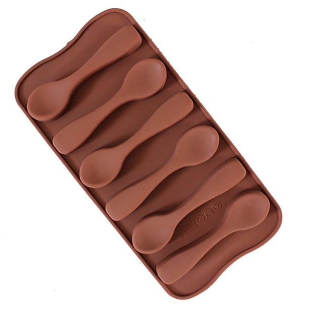 Molde de silicona con forma de cuchara para chocolate, 1 bandeja para cubitos de hielo para hornear, jabón, velas, decoración de pasteles de cumpleaños y gelatina