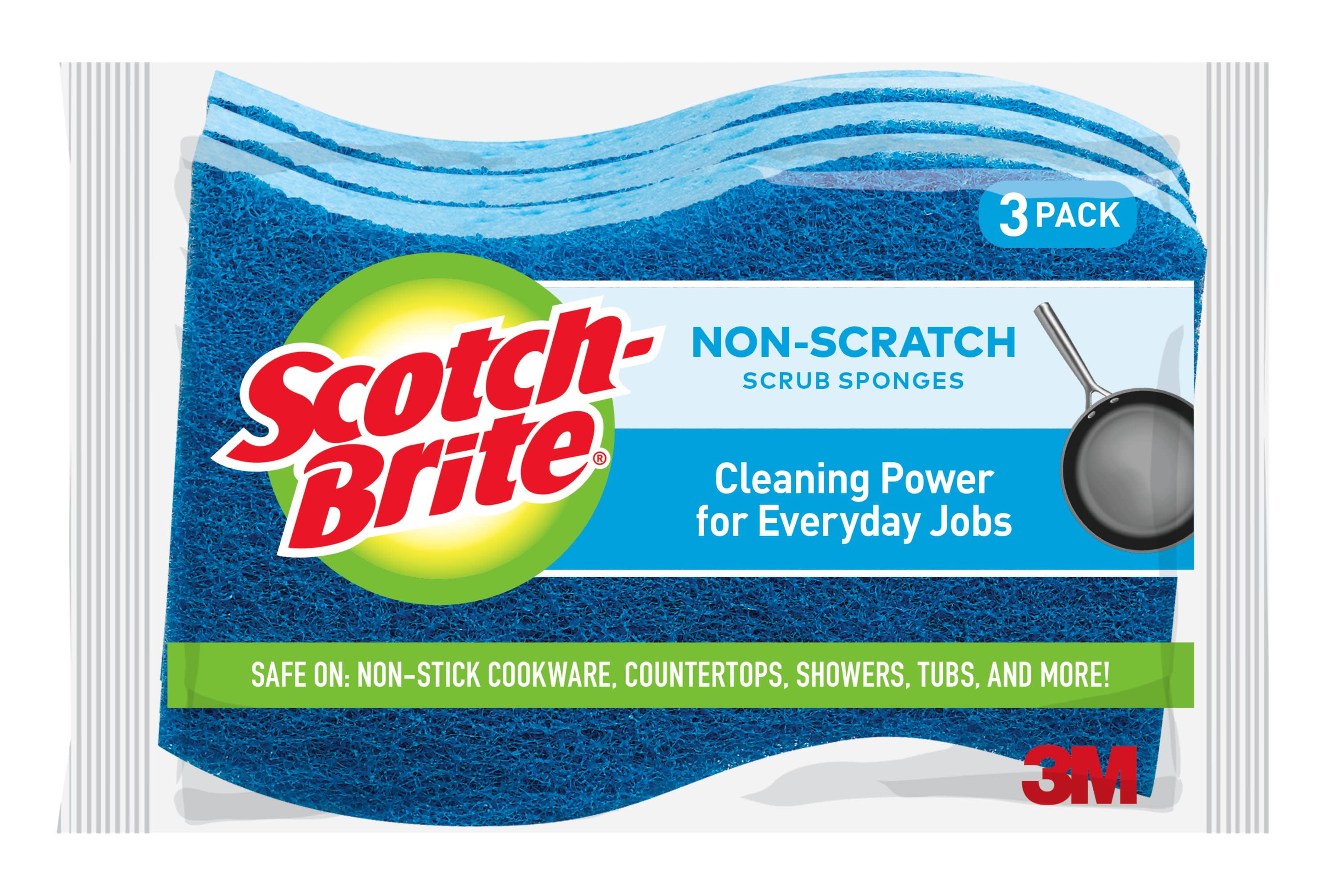 ScotchBrite NonScratch Scrub Sponge, 3 Sponges Total