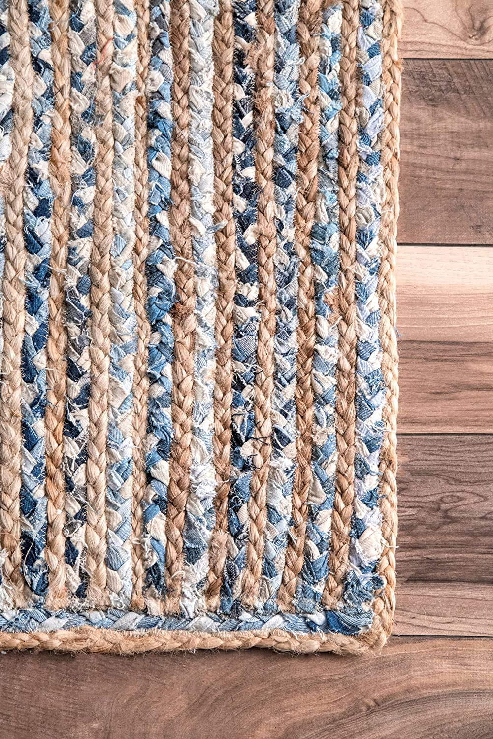 Soft Cotton with Natural Jute Area Rug , Perfect for Living Room, Bedroom, Entryway, or Nursery – Farmhouse, Boho, and Modern Décor Styles Size - 4 x 10 Feet (120 cm x 300 cm)