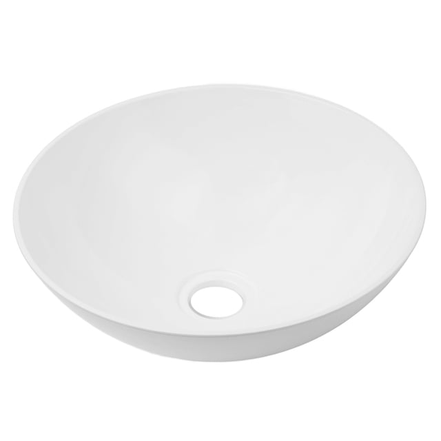 Évier de Récipient de Meuble-Lavabo, 327.6x129.1mm Bol d'Évier Rond Blanc Évier de Récipient Ingénierie de Précision