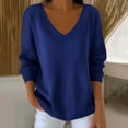thumbnail image 2 of Weiqiqre Womens Fall Clothes V Neck Oversized Sweaters Off The Shoulder Long Sleeve Pullover Sweater Loose Fit Fall Outfits 2025 Trendy, 2 of 7
