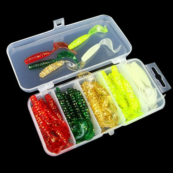 Fishing Gear 50PCS Soft Lure Fishing Bait Capuchin maggots Grub worm Silicone 5cm