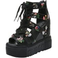 thumbnail image 2 of Womens Sandals Block Heel Platform Chunky Heeled Clear Transparent String Wedges Ankle Strap Sandals for Women, 2 of 7