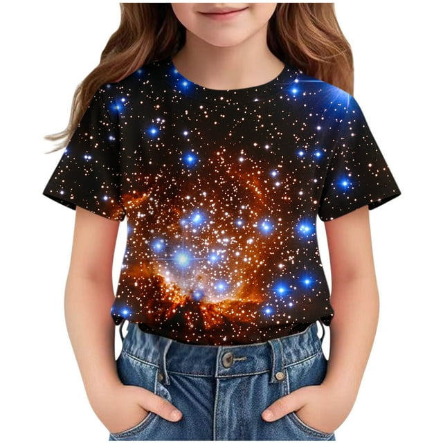 Jamicy Chemises d'Été pour Filles Rentrée Scolaire Garçons Filles T-Shirts Graphiques 3d Cool Col Rond T-Shirt Unisexe Manches Courtes Hauts Tees
