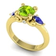 thumbnail image 2 of 2.50 Carat Elegant Round Cut Peridot & Blue Sapphire Gemstone Engagement Ring for Ladies Solid 14K Yellow Gold Size 4.5 by Diamond-Capitals, 2 of 8